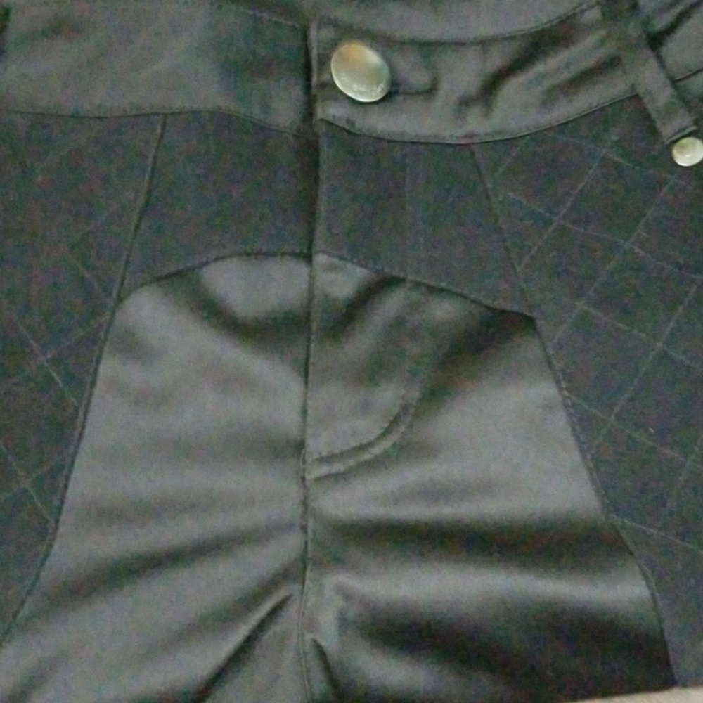Vertigo black shiny and velvet straight leg pants